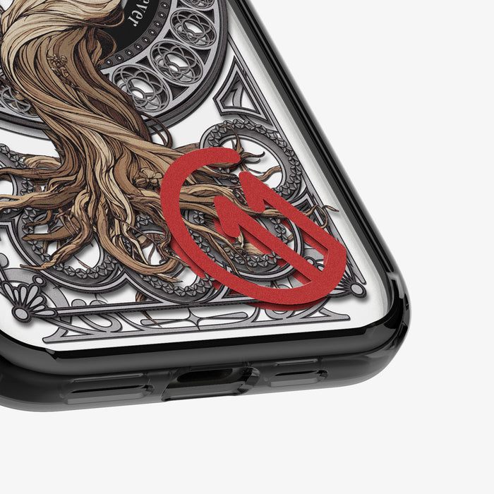ACS09757 - iPhone 16 Pro Max Case c11 Series Sephiroth Edition (MagFit) showing the partial back and bottom zoomed in