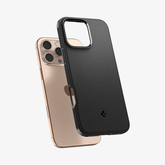 ACS08156 - iPhone 16 Pro Sand Blast in Matte Black showing the back