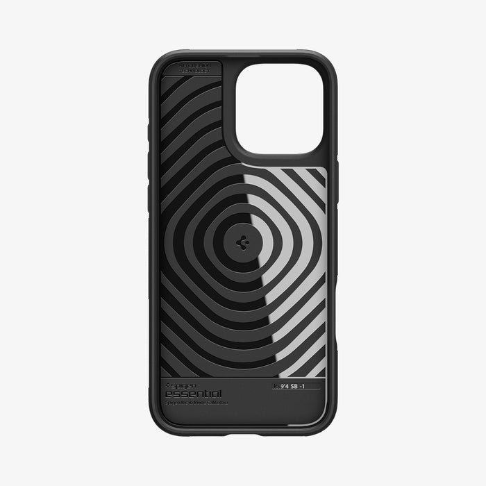 ACS08156 - iPhone 16 Pro Sand Blast in Matte Black showing the inside of case
