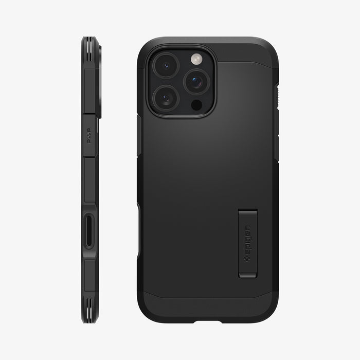 ACS08503 - iPhone 16 Pro Max Case Tough Armor T AI (MagFit) in Black showing the back and side