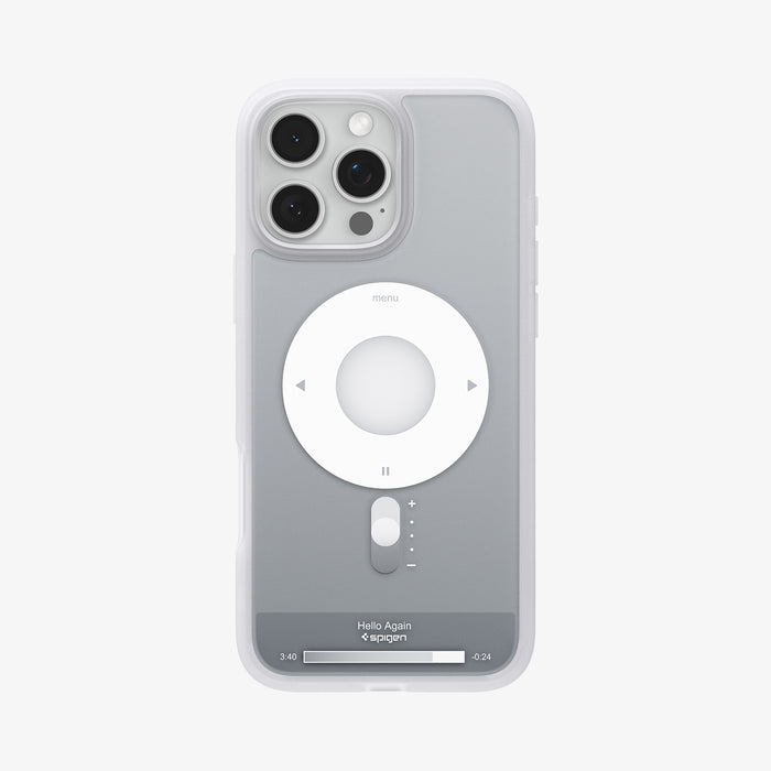 ACS08006 - iPhone 16 Pro Max Case Ultra Hybrid Classic (MagFit) in Classic Silver showing the back