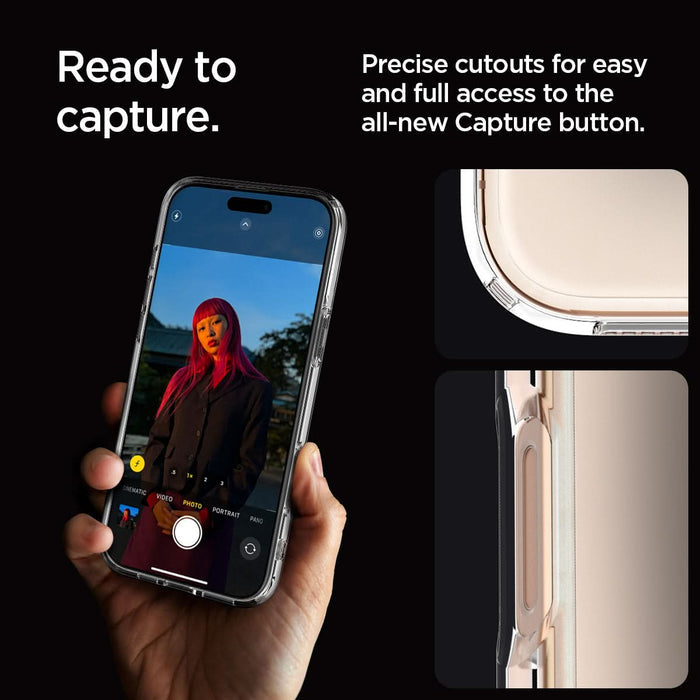 ACS07992 - iPhone 16 Pro Max Case Ultra Hybrid in Crystal Clear ready to capture. precise cutouts for easy and full access to the all new capture button.