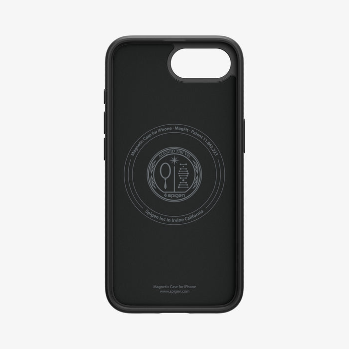 ACS09151 - iPhone 16e Case Liquid Air (MagFit) in Matte Black showing the inner