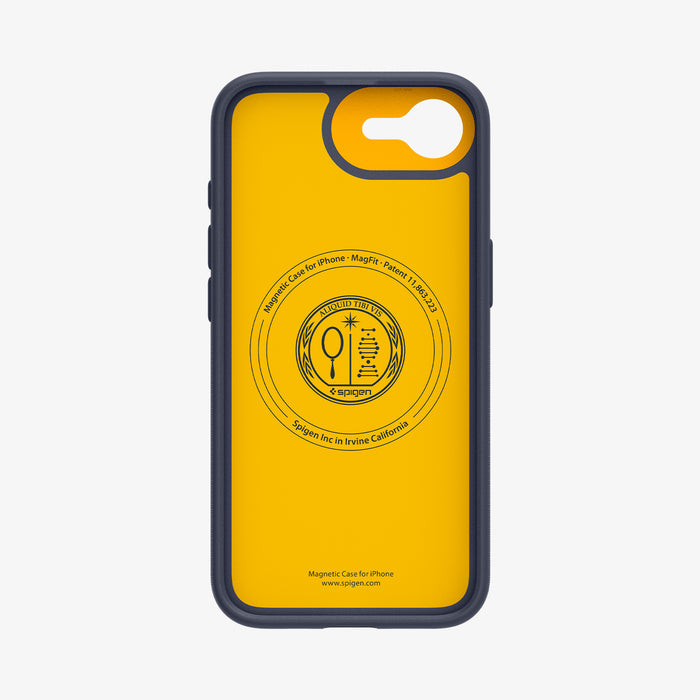 ACS09154 - iPhone 16e Case Nano Pop (MagFit) in Blueberry Navy showing the inner