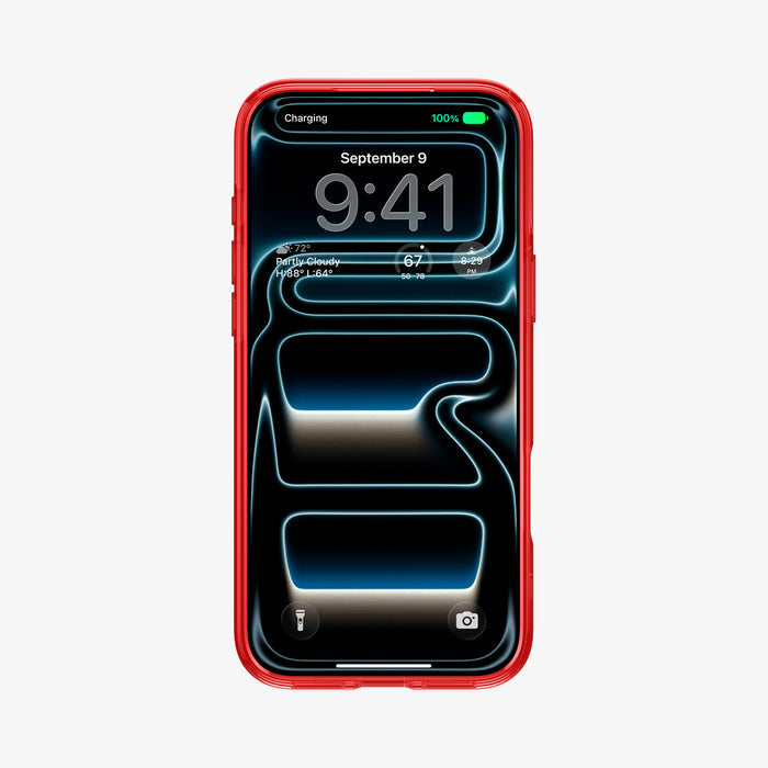 ACS11412 - Spigen C11 Blast iPhone 17 Pro Max case in Red front view showing bold red bumper frame