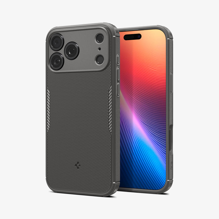 ACS09672 - iPhone 17 Pro Max Core Armor (MagFit) in Marble Gray showing the back, partial sides and front