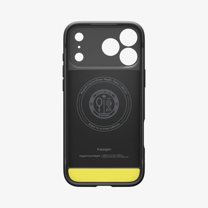 ACS09886CA - iPhone 17 Pro Max Rugged Armor (MagFit) in Matte Black showing inside