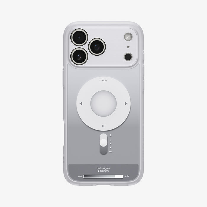 ACS10044 - iPhone 17 Pro Max Case Ultra Hybrid Classic (MagFit) in Classic Silver showing the back