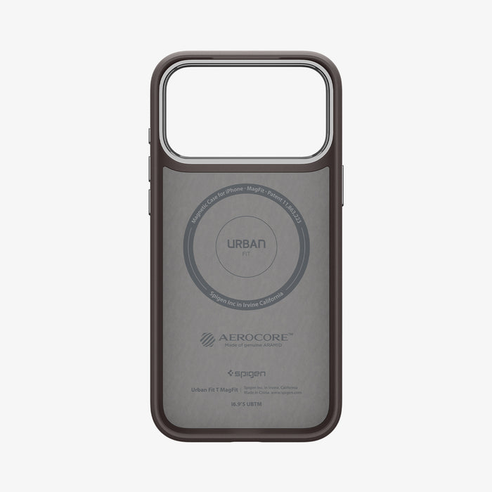 ACS09609 - iPhone 17 Pro Max Urban Fit T (MagFit) in Mocha Brown showing the inside of case