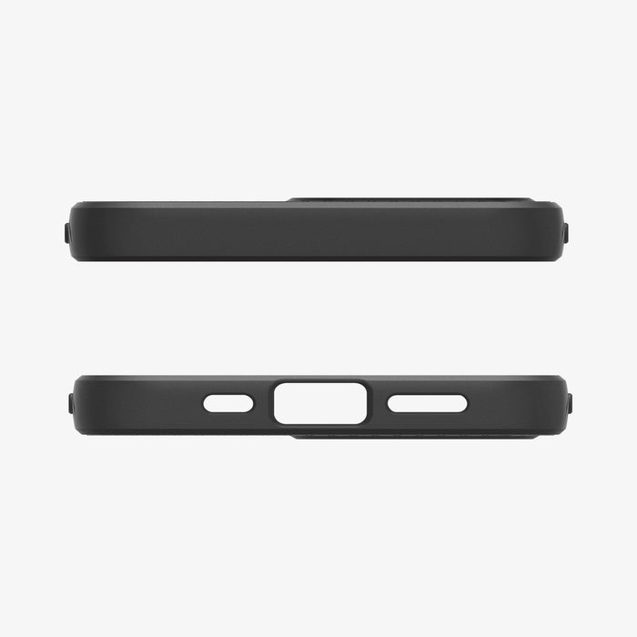 ACS09161 - iPhone 17e Case Liquid Air in Matte Black showing the top and bottom