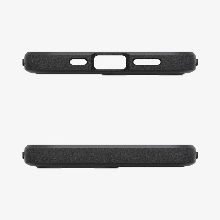 ACS09152 - iPhone 17e Case Rugged Armor (MagFit) in Matte Black showing the top and bottom