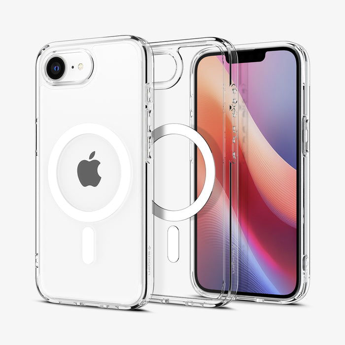ACS09139 - iPhone 17e Case Ultra Hybrid (MagFit) in Clear White showing the back, partial inner, partial front and sides