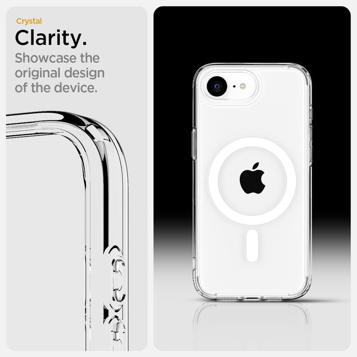 ACS09139 - iPhone 17e Case Ultra Hybrid (MagFit) in Clear White showing the crystal clarity. Showcase the original design of the device