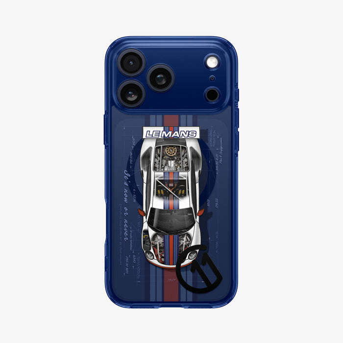 ACS10412 - iPhone 17 Pro Case c11 Le Mans Edition (MagFit) showing the back in black device