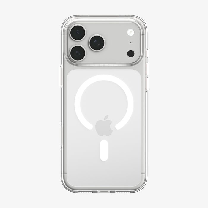 ACS11912 - iPhone 18 Pro Max / iPhone 17 Pro Max Crystal Flex (Mag Fit) showing a clear case with a built-in magnetic ring and full camera area coverage.