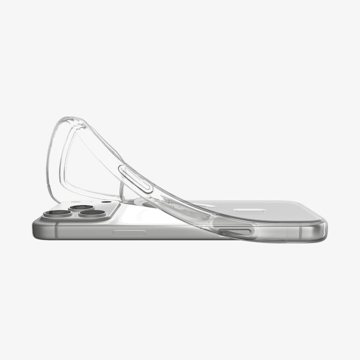 ACS11912 - iPhone 18 Pro Max / iPhone 17 Pro Max Crystal Flex (Mag Fit) showing the flexible TPU case bending for easy installation and removal.
