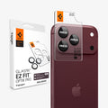 AGL12044 - iPhone 18 Pro Max / iPhone 18 Pro Optik Pro EZ Fit Lens Protector in burgundy showing a camera lens protector with an alignment tray and retail packaging.