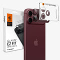 AGL12040 - iPhone 18 Pro Max Optik Pro XL EZ Fit Lens Protector in burgundy showing a camera lens protector with an alignment tray and retail packaging.