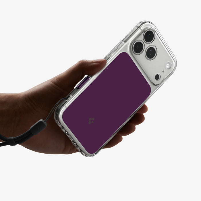 ACS12332 - iPhone 18 Pro Max / iPhone 17 Pro Max Ultra Hybrid T (Mag Fit) in Clear Dark Cherry showing the side