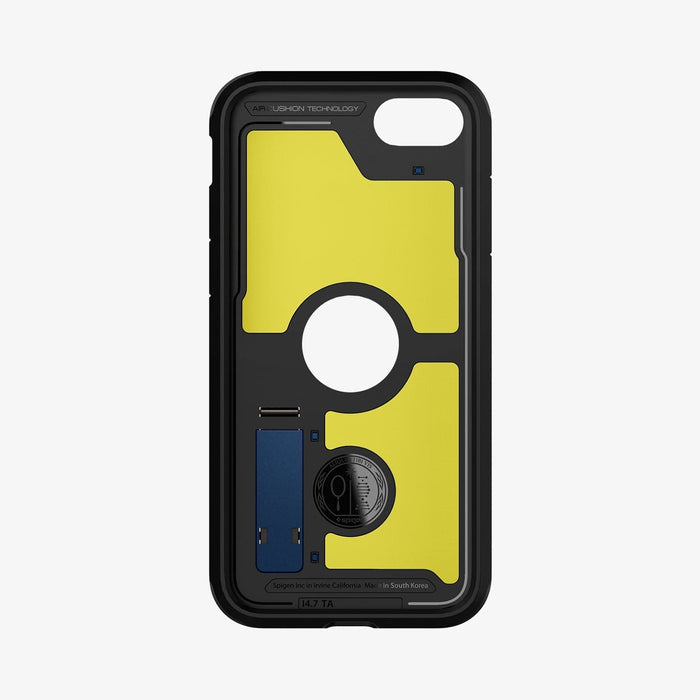 ACS04347 - iPhone 7 Series Tough Armor Case in Navy Blue showing the inner layer, with impact foam and built in kickstand
