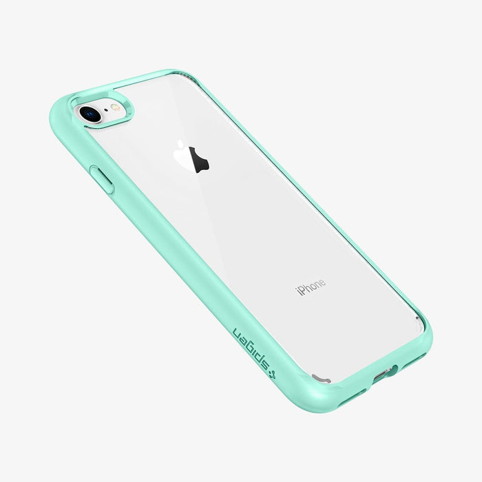 042CS20925 - iPhone 7 Series Ultra Hybrid Case in Mint showing the back, partial side