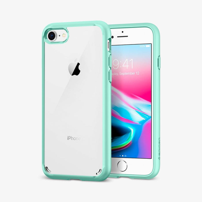 042CS20925 - iPhone 8 Series Ultra Hybrid Case in Mint showing the front and back