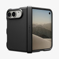 ACS11690 - iPhone Duo Tough Armor Pro (Mag Fit) in Black showing the rugged case in a partially folded position with full hinge and camera protection