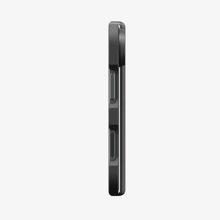 ACS11690 - iPhone Duo Tough Armor Pro (Mag Fit) in Black showing the slim side profile with accessible button cutouts and reinforced edges