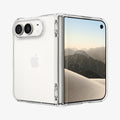 ACS11781 - iPhone Duo Ultra Hybrid Pro showing the case fully open with textured hinge protection and raised camera edges