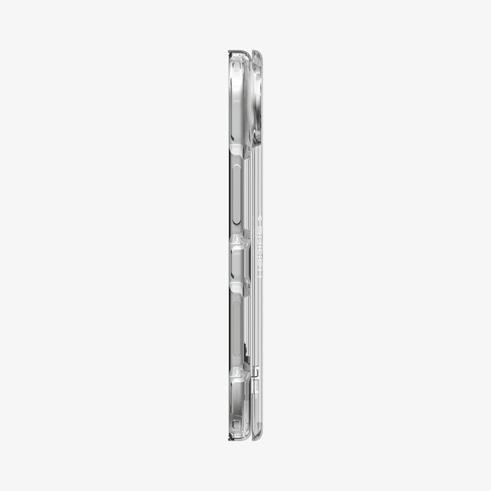 ACS11781 - iPhone Duo Ultra Hybrid Pro showing the slim side profile with precise button cutouts and hinge protection