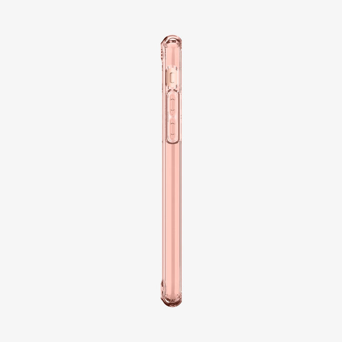 042CS20924 - iPhone SE Ultra Hybrid case in rose crystal showing the side