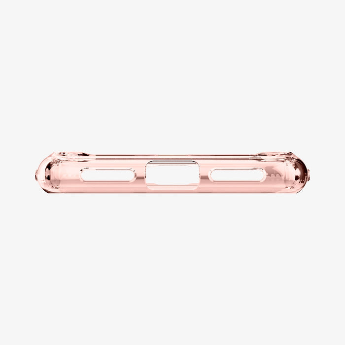 042CS20924 - iPhone SE Ultra Hybrid case in rose crystal showing the bottom