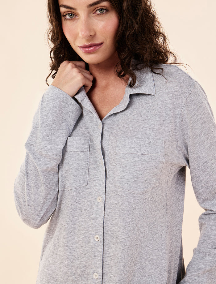 Jada Organic Cotton Knit Button Front PJ Set