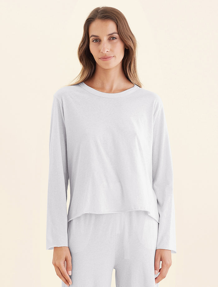 Jada Organic Cotton Knit Long Sleeve Boxy Tee