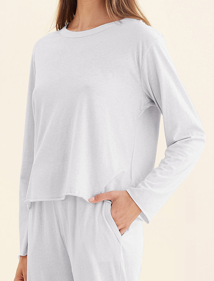 Jada Organic Cotton Knit Long Sleeve Boxy Tee
