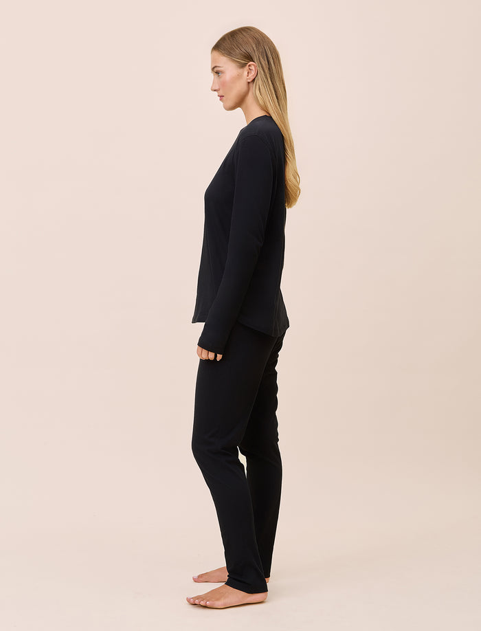 Jada Organic Cotton Knit Long Sleeve Tee