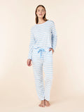 Jada Organic Cotton Knit Stripe Full Length PJ Set