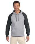 Jerzees 96CR Adult NuBlend Colorblock Raglan Pullover Hooded Sweatshirt