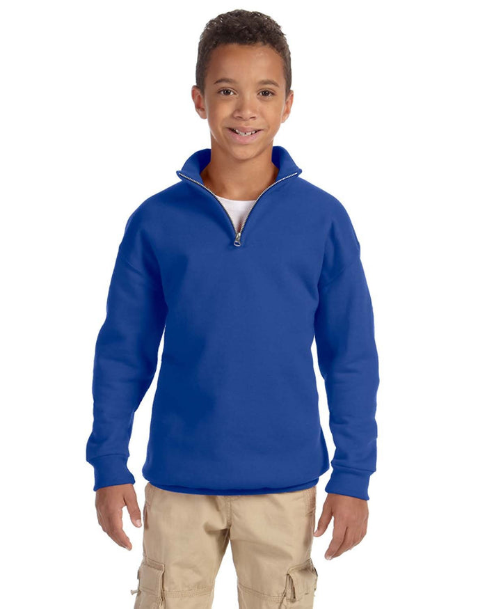 Jerzees 995Y Youth NuBlend Quarter-Zip Cadet Collar Sweatshirt