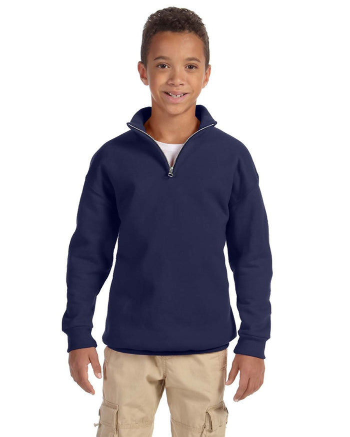 Jerzees 995Y Youth NuBlend Quarter-Zip Cadet Collar Sweatshirt