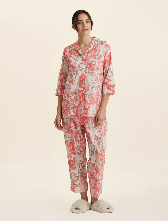 Karen Walker Ornamental Floral Crop PJ Shirt