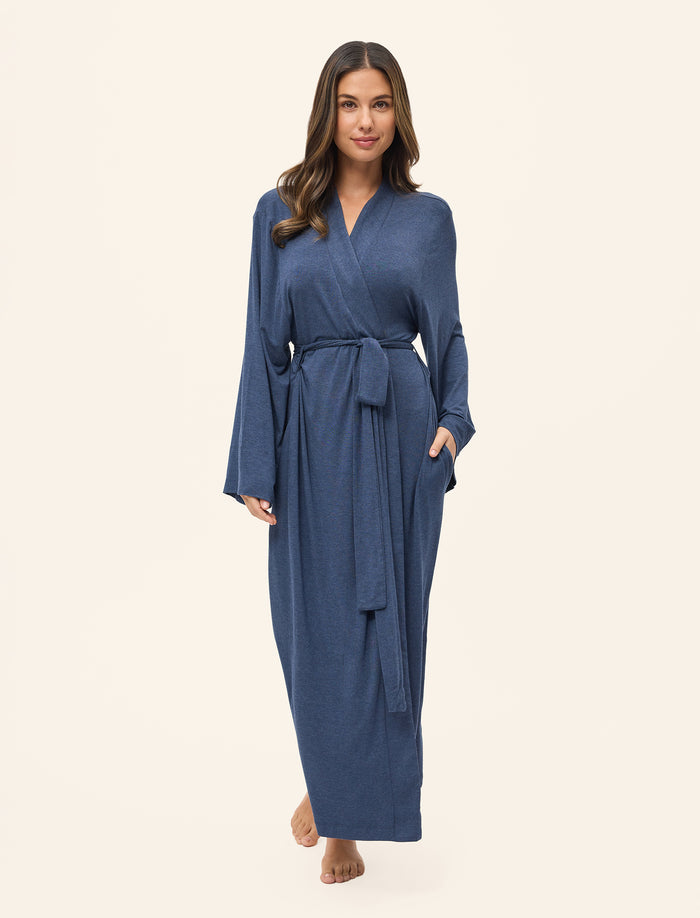 Tamara wearing the Kate Modal Soft Maxi Robe
[model: Tamara wears size S |  Height: 173m
/ 5’8” | Bust: 81cm | Waist: 64cm| Hips: 91cm]