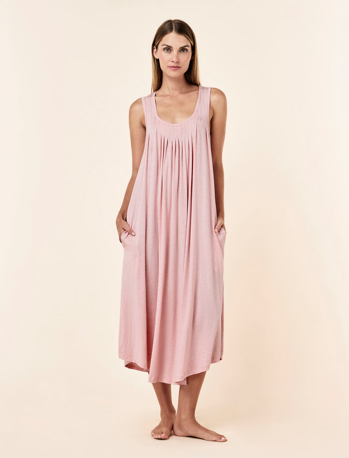 Kate Modal Soft Pleat Front Maxi Nightgown
