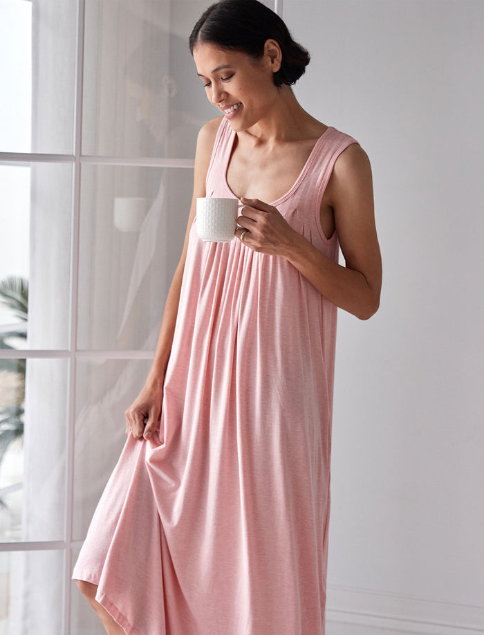 Kate Modal Soft Pleat Front Maxi Nightgown