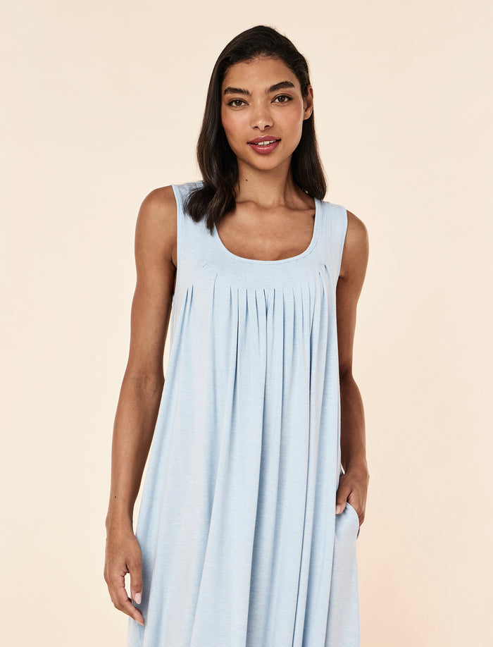Kate Modal Soft Pleat Front Maxi Nightgown