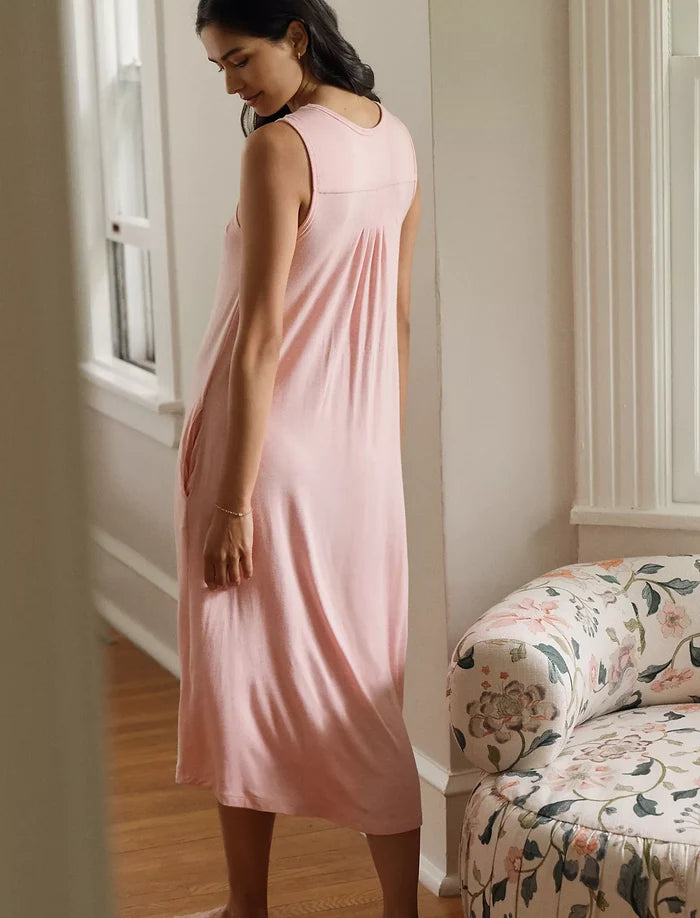 Kate Modal Soft Pleat Front Maxi Nightgown