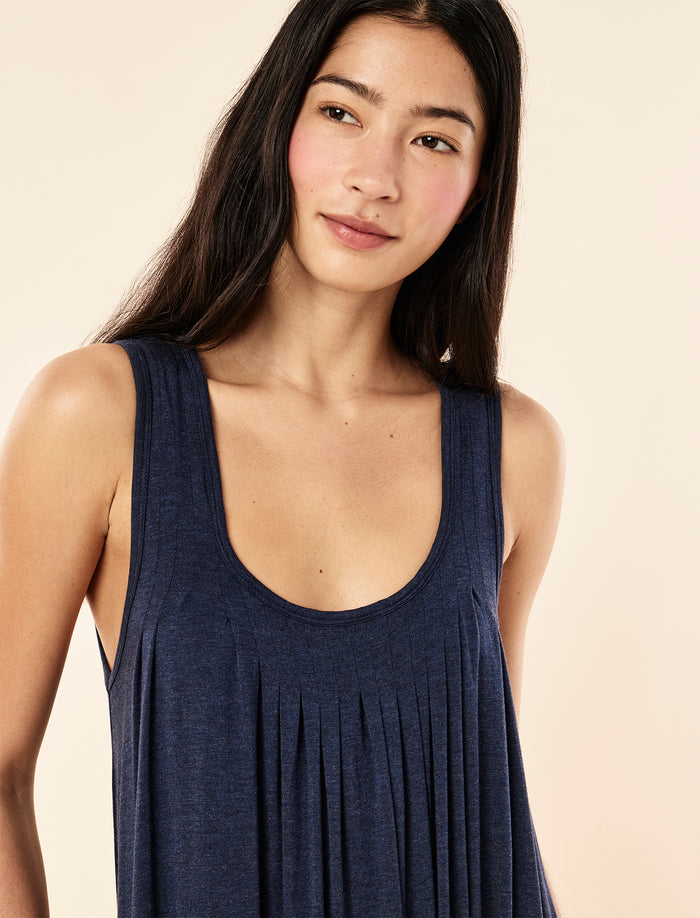 Zoey wearing the Kate Modal Soft Pleat Front Nightgown
[model: Zoey wears size S |  Height: 172cm/ 5’7” | Bust: 80cm | Waist: 62cm | Hips: 89.5cm]