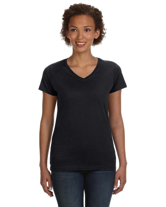 LAT 3507 Ladies' V - Neck Fine Jersey T-Shirt - Ninja Transfers
