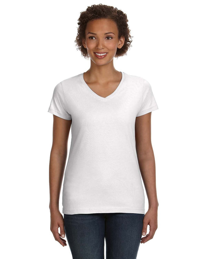 LAT 3507 Ladies' V - Neck Fine Jersey T-Shirt - Ninja Transfers