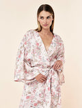 Lilly wearing the Layla Kimono Maxi Robe
[model: Lilly wears size S |  Height: 170cm
/ 5’7” | Bust: 75cm | Waist: 58cm | Hips: 89cm]